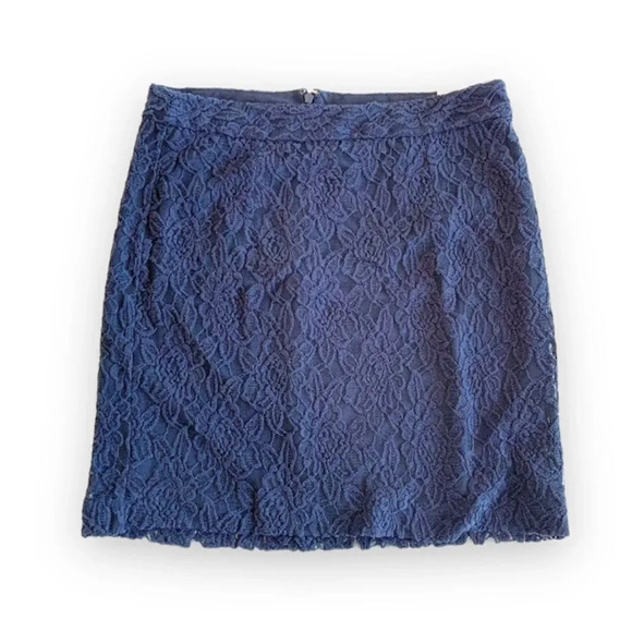 Gap Factory Navy Blue Lace Skirt NWT Size 8 Spring Easter Summer Dressy Work New - Picture 1 of 7